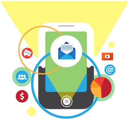 Mobile and Digital Marketing icons design vector illustration .のイラスト素材