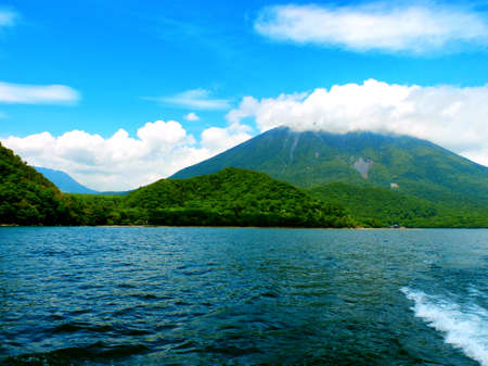 beautiful view of the Japan ocean & montainの写真素材