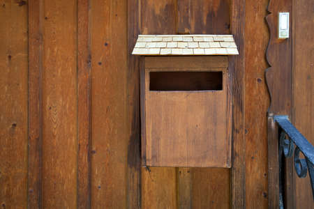 Wood maibox on  Hallstatt village, Austriaの写真素材