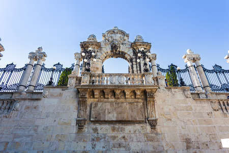 Old historical iron gate of Buda Castle in Budapest, Hungaryの写真素材