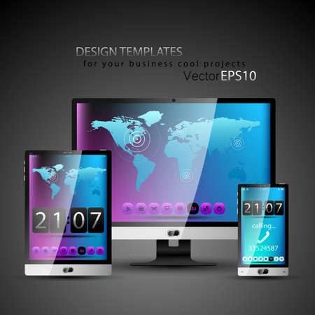 Modern devices design templates for your cool business projects.のイラスト素材