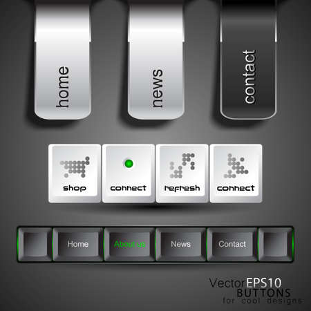 Web design template navigation buttonsのイラスト素材