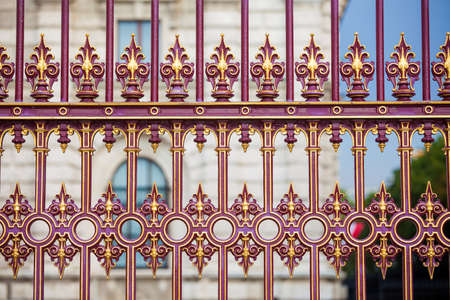 Congress Center golden fence and architecture detail in Vienna, Austriaの写真素材