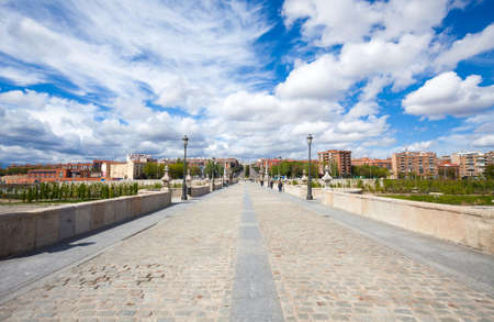 Madrid, Spain - May 5, 2012: Toledo Bridge over Manzanares River, Madrid, Spain. It was built in XVII century.のeditorial素材