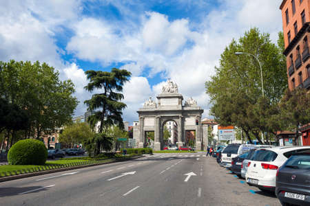 Madrid, Spain - May 5, 2012: Gate of Toledo (Puerta de Toledo) on a sunny spring day in Madrid, Spainのeditorial素材