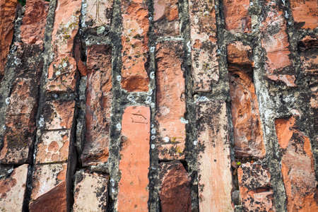 Old cracked bricks wall background textureの写真素材