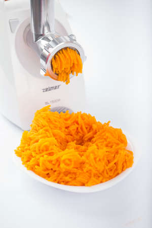 Pumpkin minced with an electrical grinder