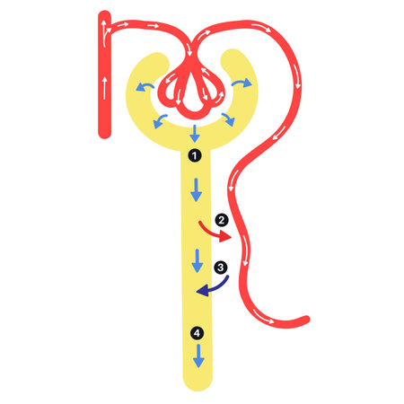 Anatomy of Nephron : Urine Formation.のイラスト素材