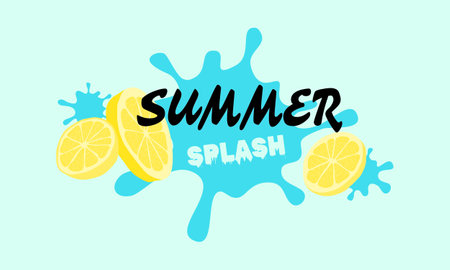 Fresh beautiful summer splash banner design background pattern. horizontal poster, greeting card,...