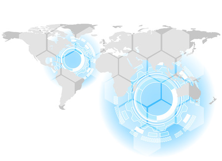 circle and digital technology pattern, abstract technology concept pattern, vector illustration.のイラスト素材