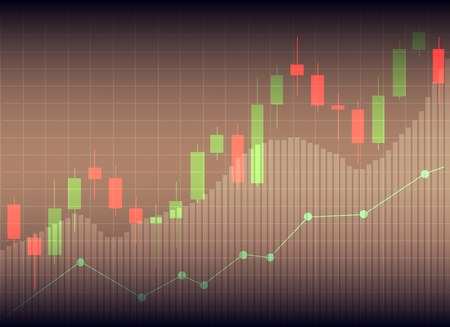 Candle stick graph chart of stock market investment trading, Stock exchange concept.のイラスト素材