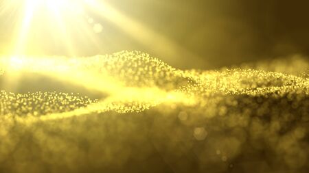 Glittering particles wave abstract background