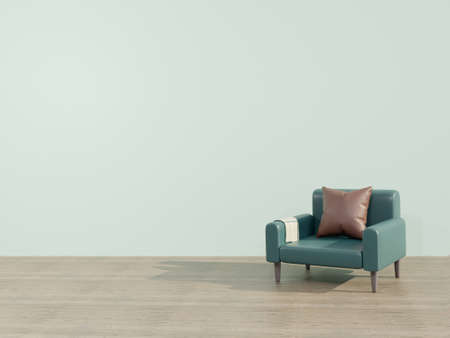 leather sofa in the room. 3D renderingの写真素材