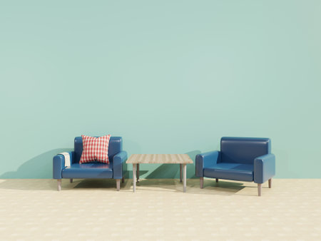 living room interior. empty room with chair. 3d render