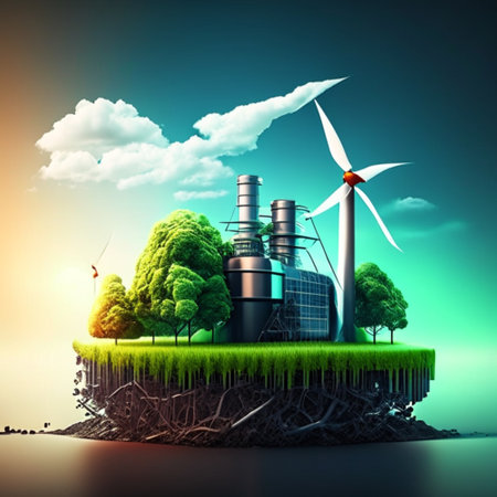 Environmental technology concept. AI generativeの素材
