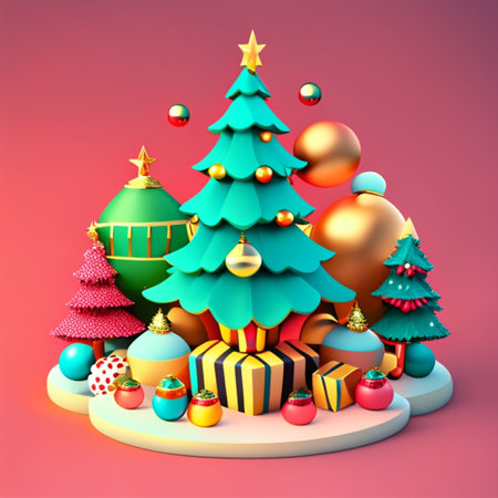 3d christmas tree. AI Generativeの素材