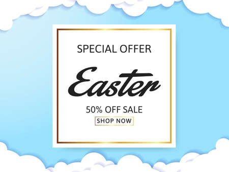 Easter sale banner background template with eggsのイラスト素材