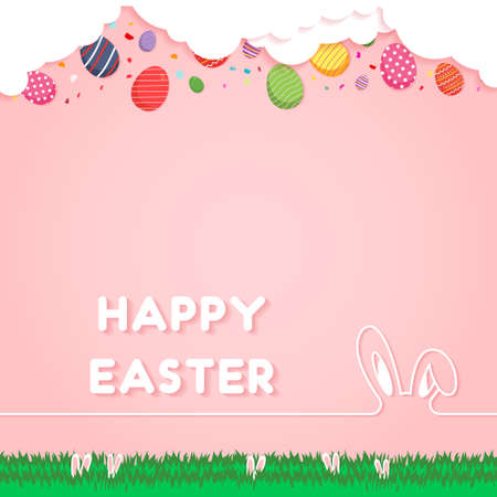 Easter greeting card with eggsのイラスト素材
