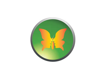Vector image of face butterfly on circle backgroundのイラスト素材