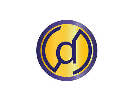 Letter D on circle logo vectorのイラスト素材