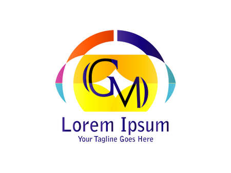 letter GM combination for company design logo branding letter elementのイラスト素材