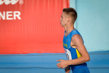 KOLODYSTYY Andriy during 1500 m run boys competition at the European Athletics Youth Championships in the Athletics Stadium, Tbilisi, Georgia, 15 July 2016のeditorial素材