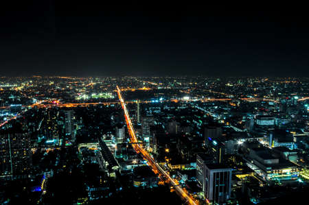 Aerial city view of central part of Bangkok, Thailand, Asiaの写真素材