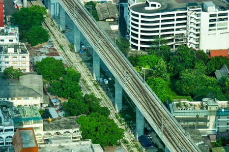 Aerial city view of central part of Bangkok, Thailand, Asia