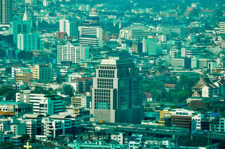 Aerial city view of central part of Bangkok, Thailand, Asia