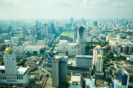 Aerial city view of central part of Bangkok, Thailand, Asia