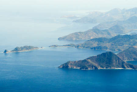 Aerial coast view of the Philippine Islands in Visayan sea, Philippines, Asiaの写真素材