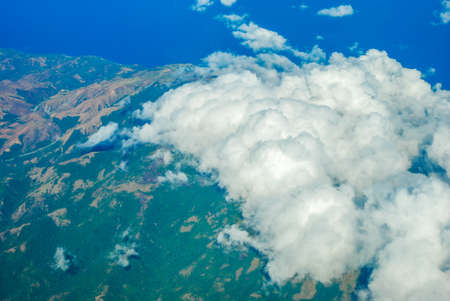 Aerial coast view of the Philippine Islands in Visayan sea, Philippines, Asiaの写真素材