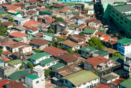 Aerial view of outskirts of Manila City, the Philippines, Asiaの写真素材