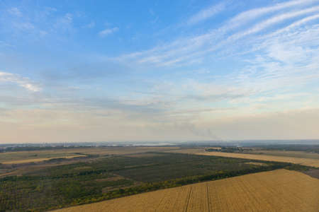 Aerial view of purlieus of  Kiev  City, Ukraineの写真素材