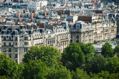 Aerial view at streets from Eiffel Tower in Paris, Franceのeditorial素材