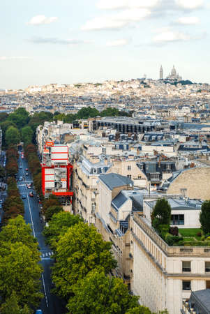 Aerial view at streets in Paris, Franceの写真素材