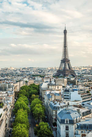 Aerial view at streets in Paris, France