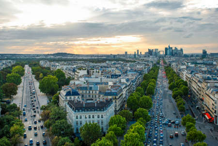 Aerial view at streets in Paris, Franceの写真素材