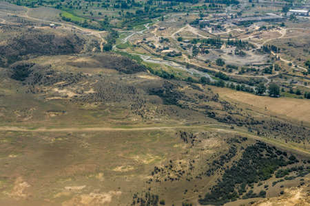 Aerial view of purlieus of Tbilisi, Georgiaの写真素材