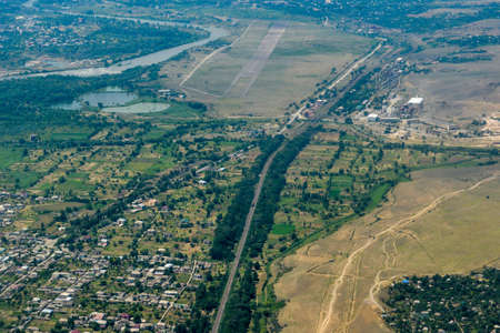 Aerial view of purlieus of Tbilisi, Georgiaの写真素材