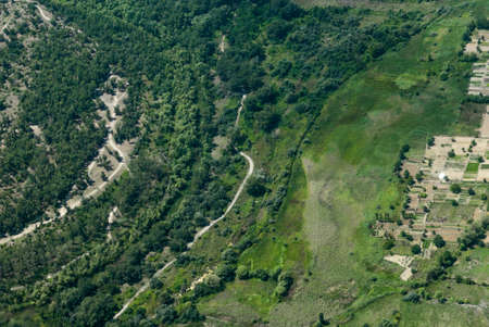 Aerial view of purlieus of Tbilisi, Georgiaの写真素材