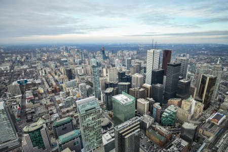 Aerial view of downtown of Toronto, Ontario, Canadaのeditorial素材