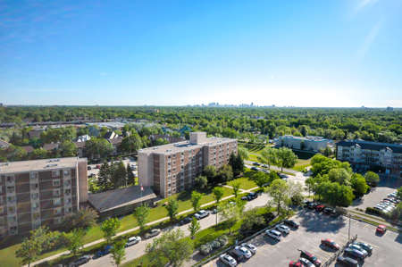 Aerial view at Winnipeg city, Manitoba, Canadaの写真素材