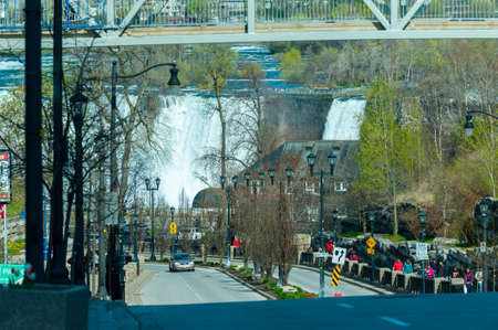 View at centre street at Niagara falls in Canadaのeditorial素材