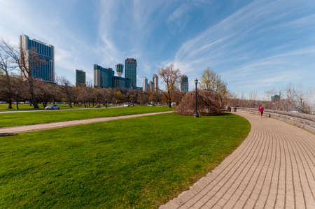 View at park in Niagara Falls town, Ontarion, Canada