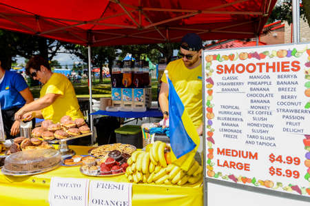 August 19, 2017. Toronto, Canada â Largest Ukrainian diaspora celebrating 26 Ukrainian Independence Day at Centennial Park in Toronto, ON, Canadaのeditorial素材