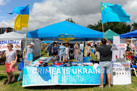 August 19, 2017. Toronto, Canada â Largest Ukrainian diaspora celebrating 26 Ukrainian Independence Day at Centennial Park in Toronto, ON, Canadaのeditorial素材
