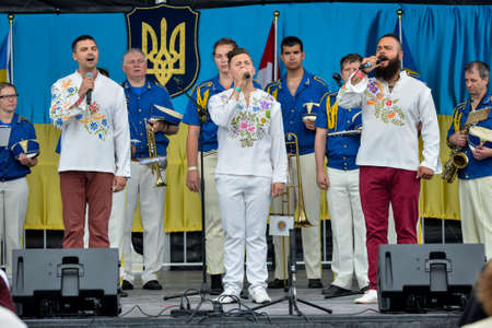 August 19, 2017. Toronto, Canada â Largest Ukrainian diaspora celebrating 26 Ukrainian Independence Day at Centennial Park in Toronto, ON, Canadaのeditorial素材