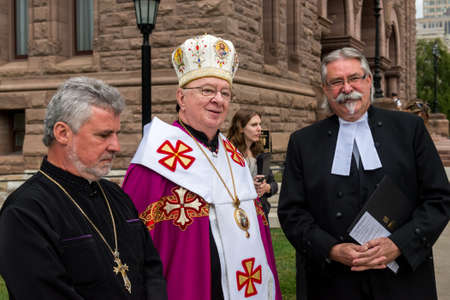 August 24, 2017. Toronto, Canada - Ceremony of raising the Ukrainian flag during the celebration of...