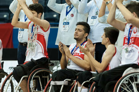 June 16, 2017 - Toronto, Ontario, Canada â Turkey players during medal ceremony at 2017 Menâs U23 World Wheelchair Basketball Championship which takes place at Ryerson's Mattamy Athletic Centre, Toronto, ON, on June 08 -16, 2017のeditorial素材